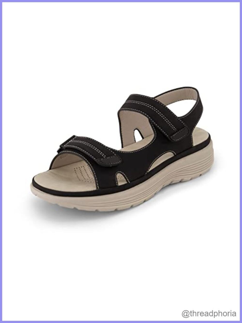 Soft Vegan Leather Adjustable Ankle Strap Comfort Footbed Outdoor Sandal